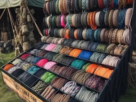 Mostruário de cordas de sobrevivência